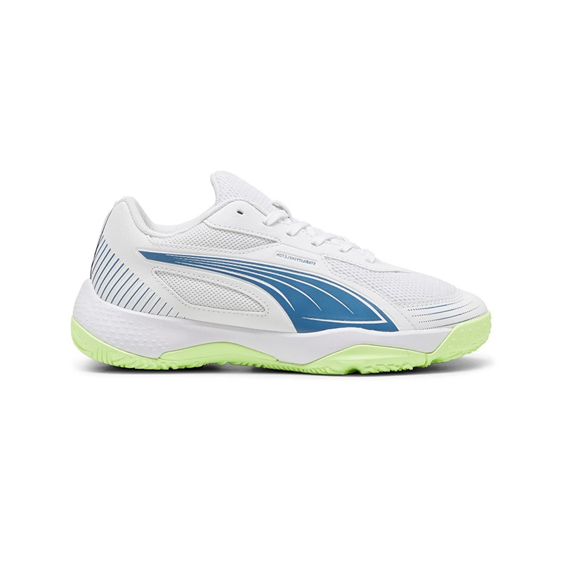 Zapatillas kids PUMA SOLARFLASH III Jr blanco y azul | Handbolaunpas
