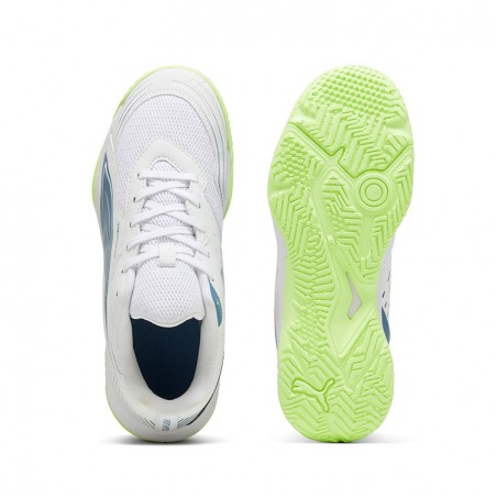 Zapatillas kids PUMA SOLARFLASH III Jr blanco y azul | Handbolaunpas