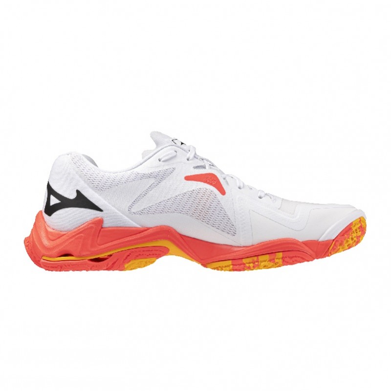 MIZUNO WAVE LIGHTNING Z8 White and Orange shoes | Handbolaunpas