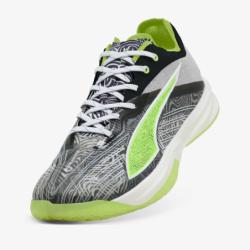 Zapatillas balonmano Puma Accelerate Nitro SQD 5 launch edition negro y verde bottom