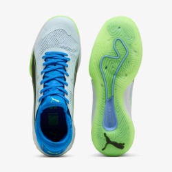 Zapatillas balonmano Puma Eliminate Nitro SQD 4 azul y verde top