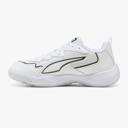 Zapatillas balonmano Puma Solarflash 4 jr blanco y negro left