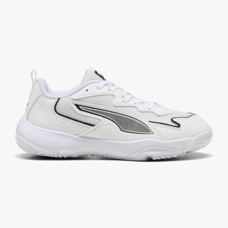 Zapatillas balonmano Puma Solarflash 4 jr blanco y negro right
