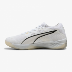 Zapatillas balonmano Puma Eliminate Nitro SQD 4 blanco y negro left