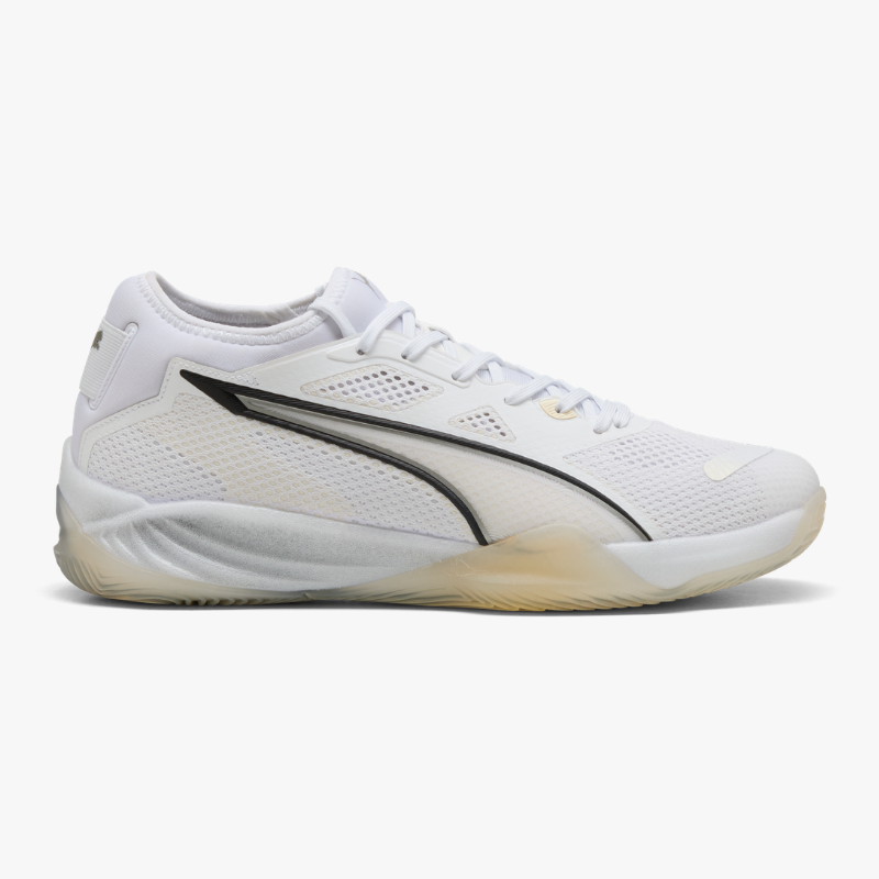 Zapatillas balonmano Puma Eliminate Nitro SQD 4 blanco y negro right