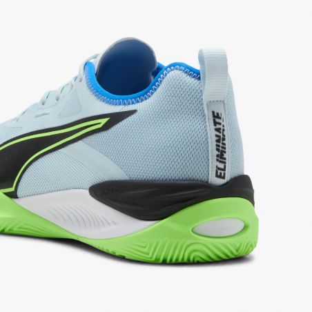 Zapatillas balonmano Puma Eliminate Nitro 4 azul y verde back