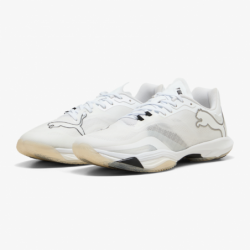 Zapatillas balonmano Puma Vantage Nitro 2 blanco y negro front