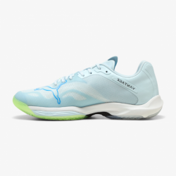 Zapatillas balonmano Puma Vantage Nitro 2 azul y verde left