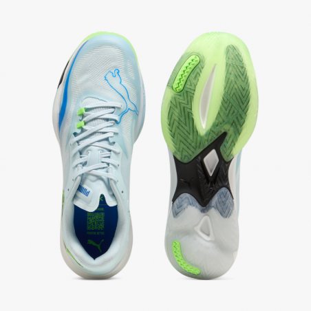 Zapatillas balonmano Puma Vantage Nitro 2 azul y verde top